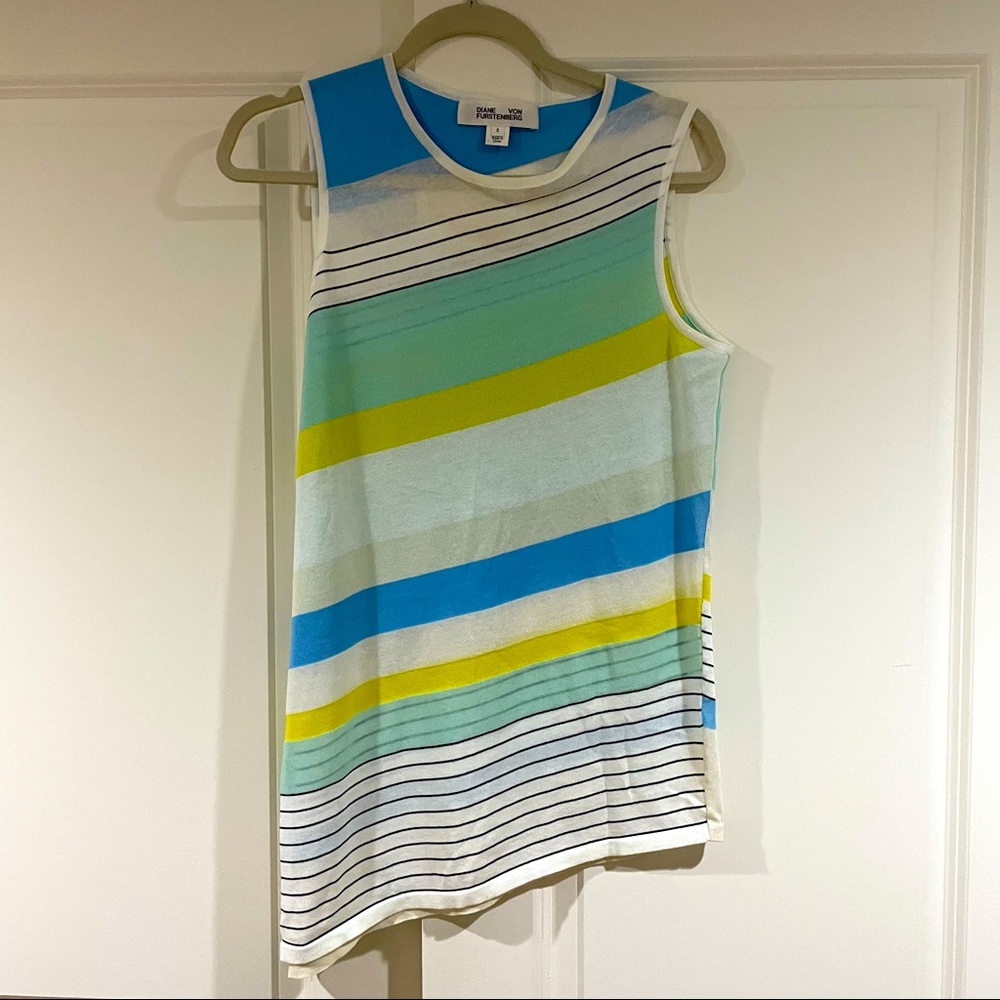 DVF Asymmetrical Striped Top size small